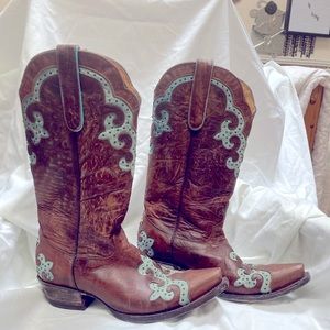 Yippee Kayee Old Gringo sz 9 Turquoise and brown